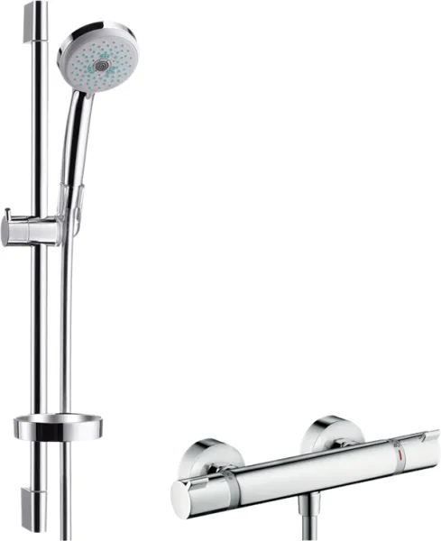 Hansgrohe Croma 100 brusesæt med Ecostat Comfort brusearmatur, krom